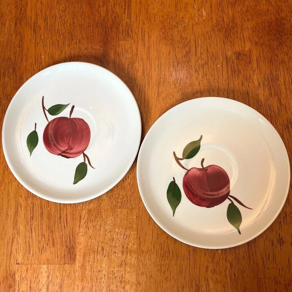 VTG BLUE RIDGE Southern Potteries ARLINGTON APPLE Plates Saucers USA 6”